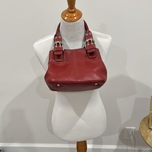 Tignanello Red Pebbled Leather Mini Shoulder Bag
